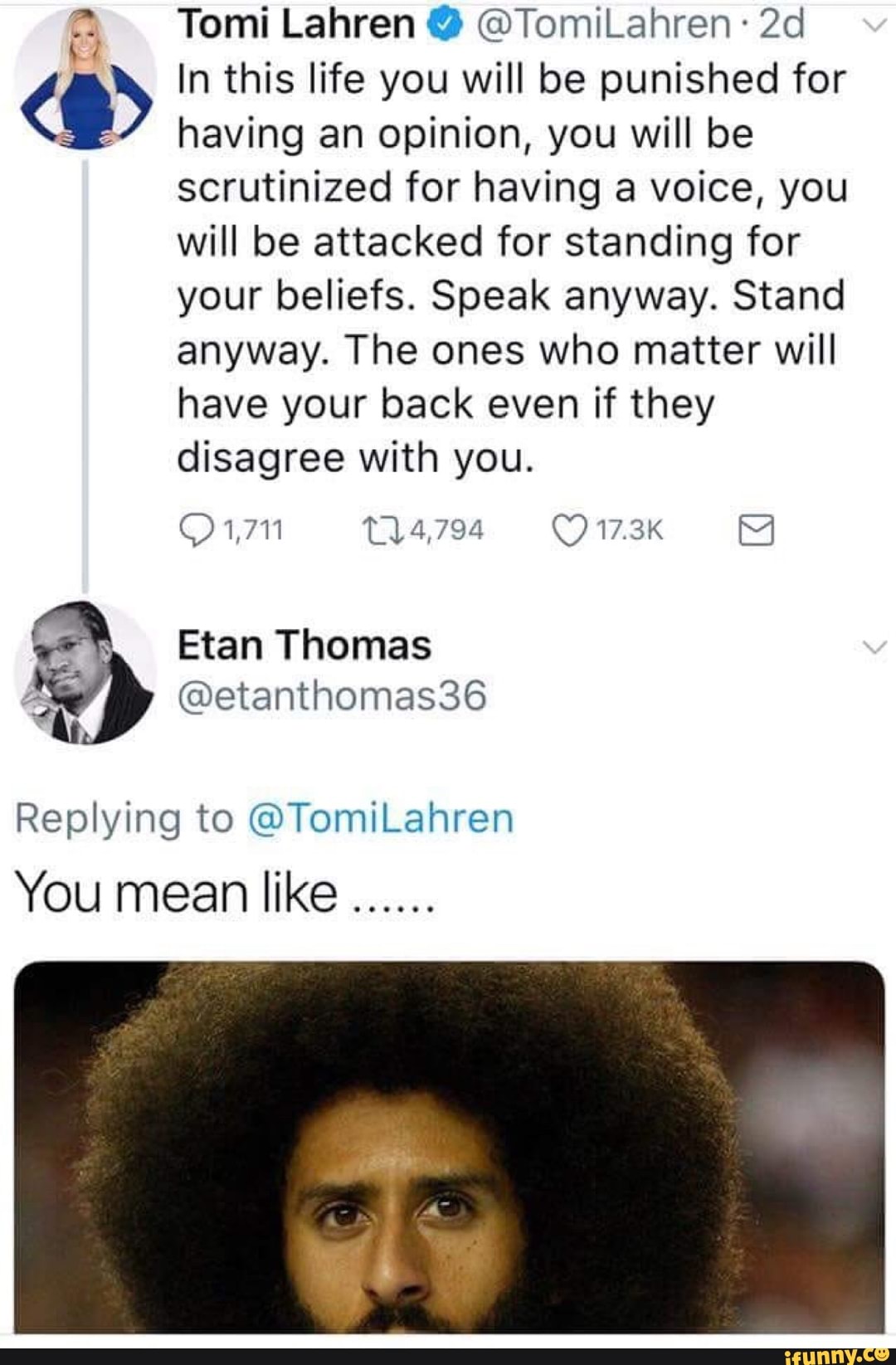E Replying To Tomilahren You Mean Like Tomi Lahren O Tomilahren 2d In This Life You