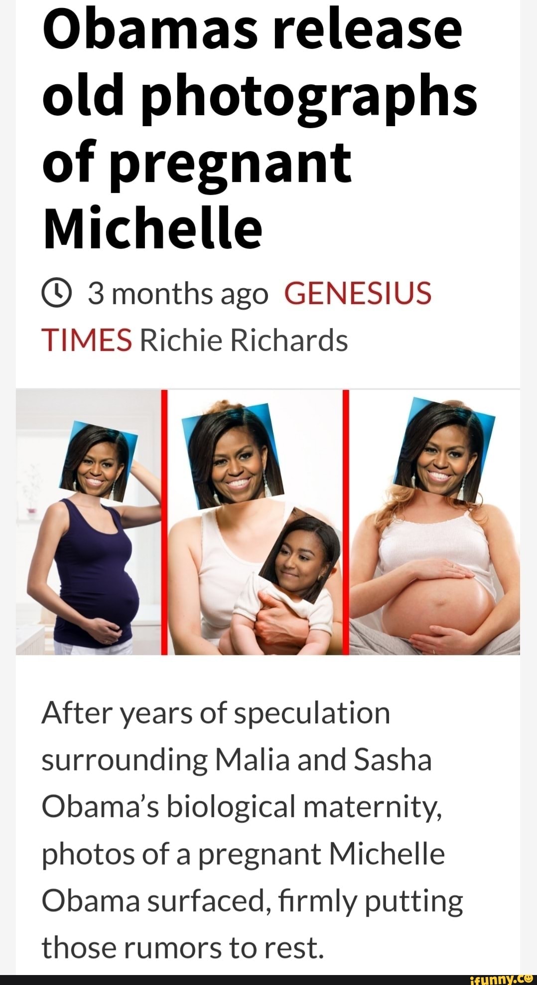 Obamas Release Old Photographs Of Pregnant Michelle Months Ago GENESIUS   3bc070943ea692156edda8d8ea82f8c00ae49efe27c3f20dbf833a4218f443a2 1 