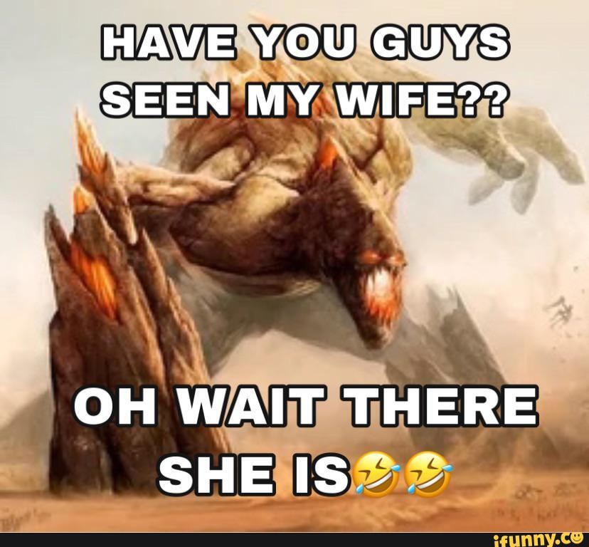 HAVE YOU GUYS SEEN MY WIFE??
OH WAIT THERE SHE IS~