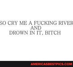 CRY ME A FUCKING RIVER DROWN IN IT, BITCH