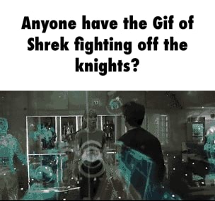 Knights Trying to Stop Shrek GIF Meme Template