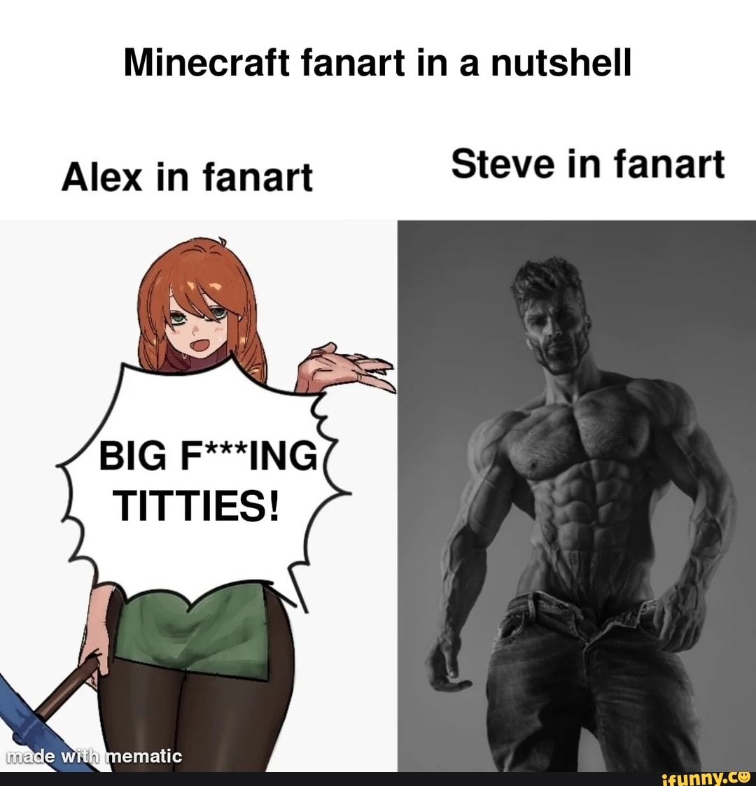 Minecraft fanart in a nutshell Alex in fanart Steve in fanart BIG ...