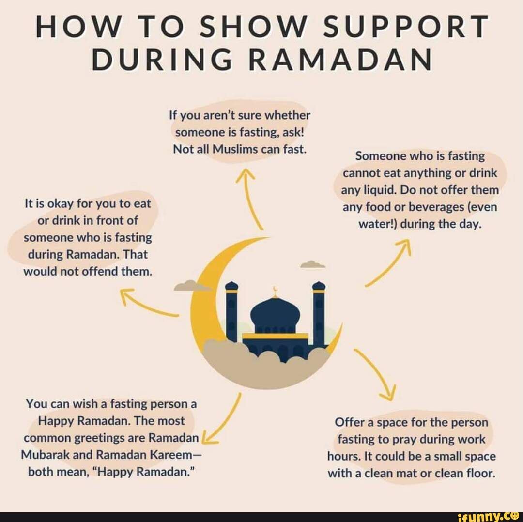 HOW TO SHOW SUPPORT DURING RAMADAN It is okay for you to eat or drink ...