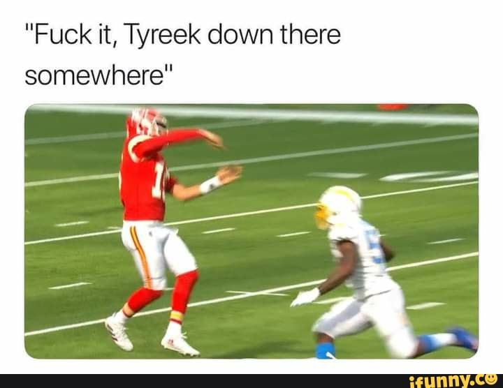 Patrick Mahomes about the 'F*ck it, Tyreek down there somewhere' ...
