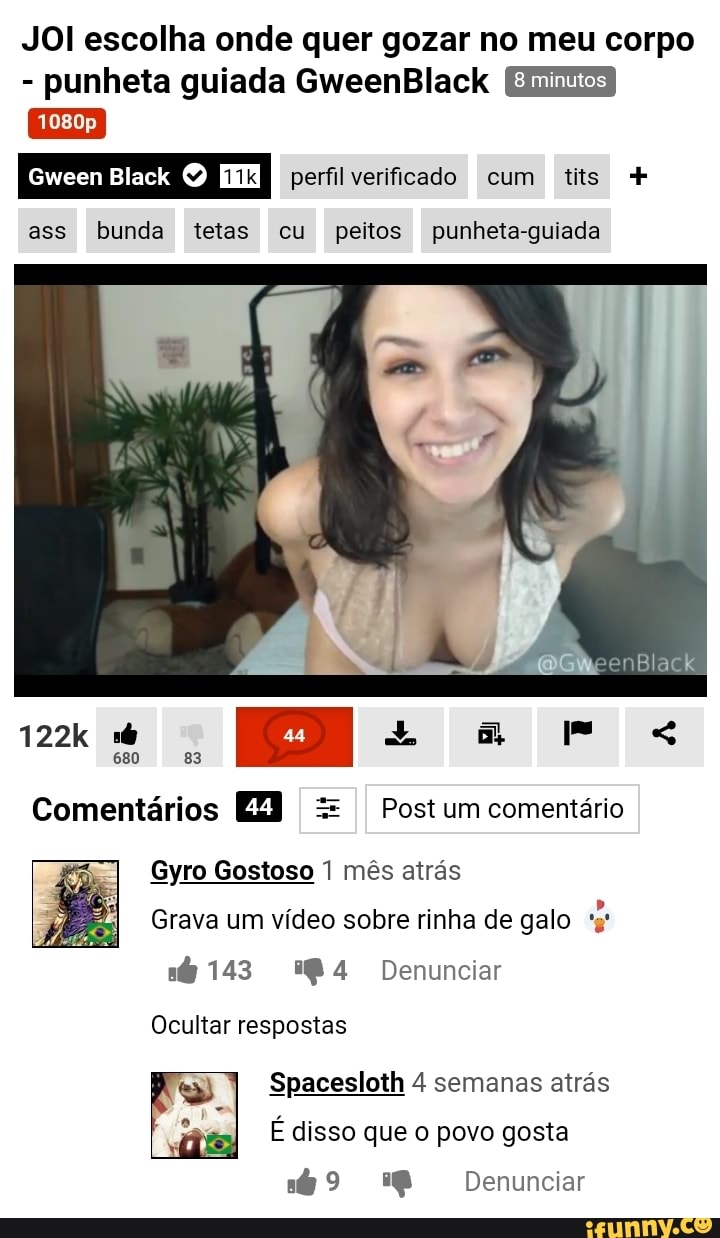 JOI escolha onde quer gozar no meu corpo punheta guiada GweenBlack EHHES  ass bunda tetas cu