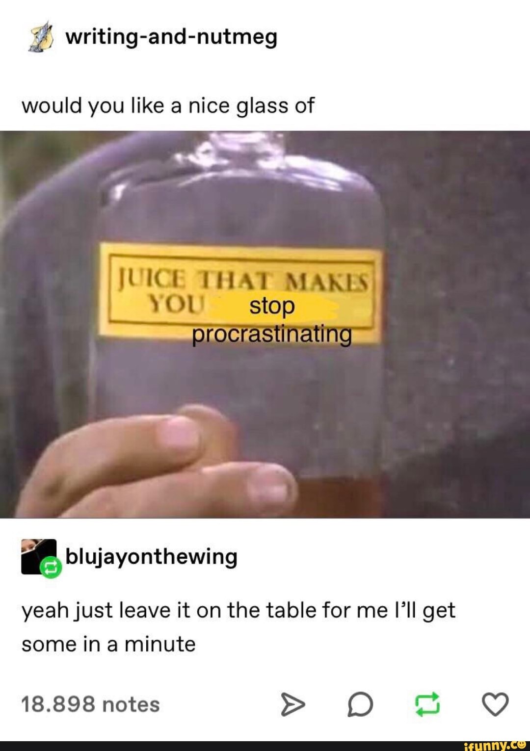 would you like a nice glass of
Wm: M
YOU stop
yeah just leave it on the table for me I’ll get
some in a minute