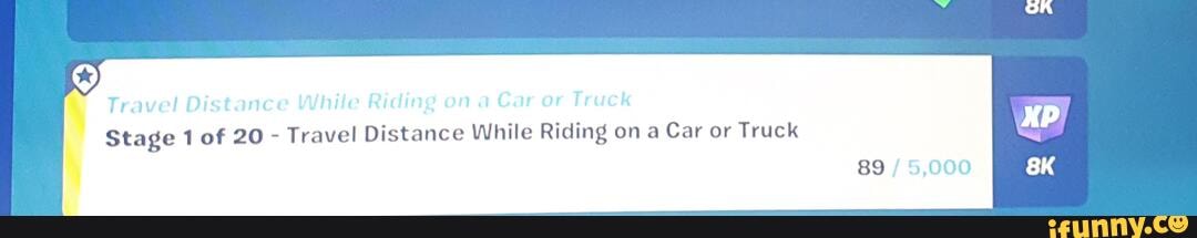 travel distance while riding on car or truck