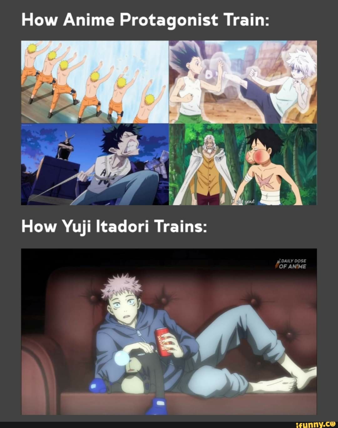 Flow Anime Protagonist Train: Flow Yuji Itadori Trains: OF ANIME RA ...