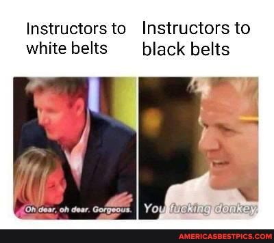 Instructors to Instructors to white belts black belts