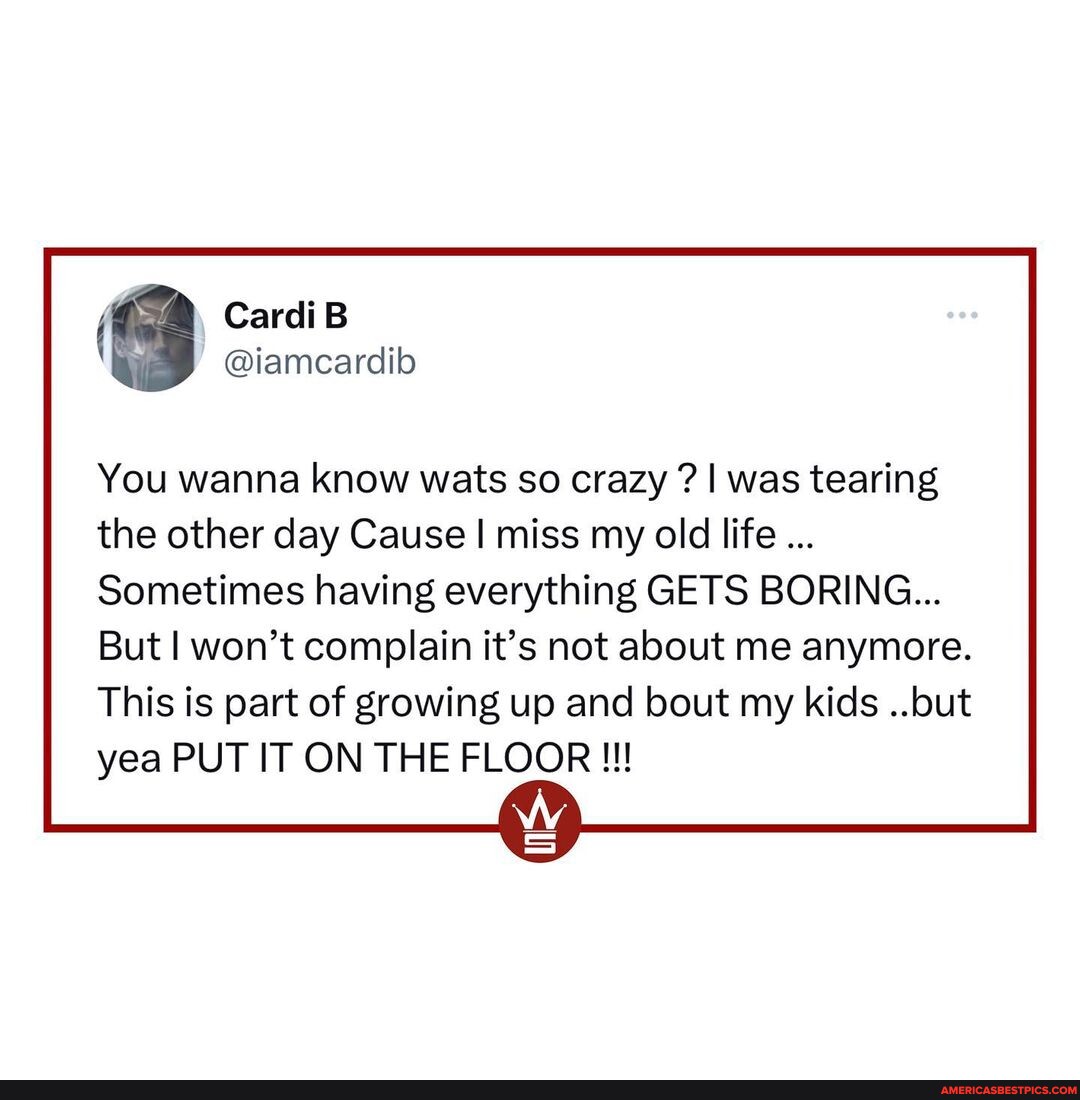 #CardiB Says She Misses Her Old Life! 👀 @iamcardib - Cardi You Wanna ...