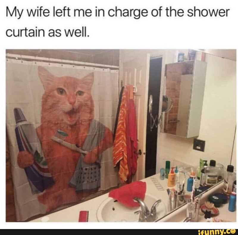 My Wife Left Me In Charge Of The Shower Curtain As Well Ifunny