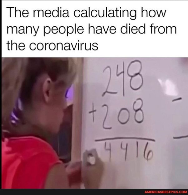 The media calculating how
many people have died from the coronavirus