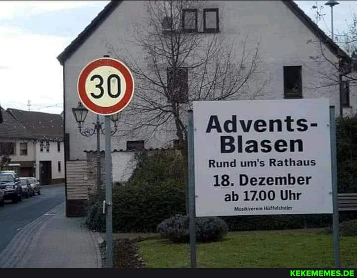 Advents- %
Blasen
Rund um's Rathaus
18. Dezember ab 17.00 Uhr
Musikverein Hätfelsheim
