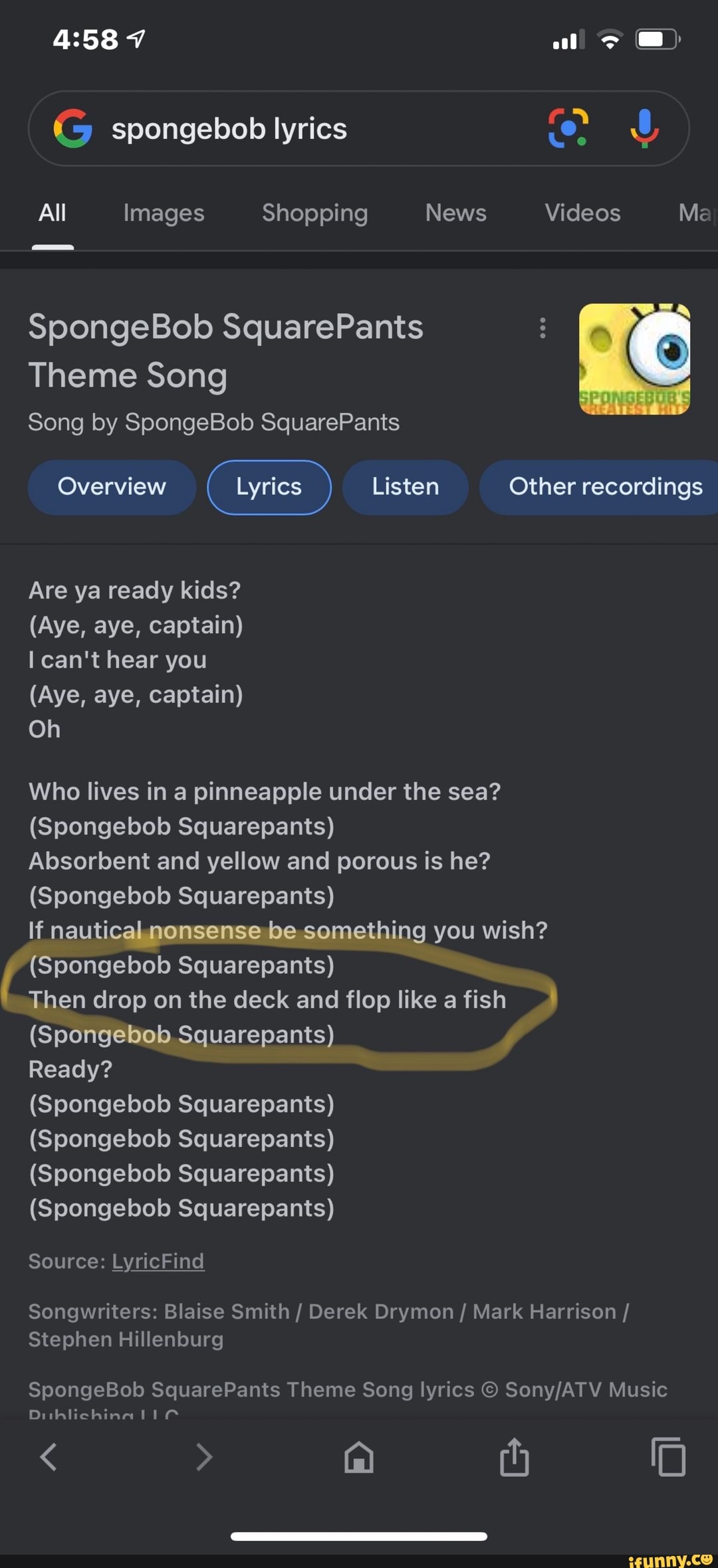 Al S Spongebob Lyrics All Images Shopping News Videos Me Spongebob Squarepants Theme Song Song By