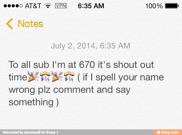 To all sub I'm at 670 it's shout out
time REGE REGE (if I spell your name
wrong plz comment and say
something