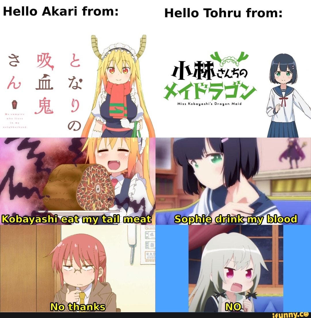 Hello Akari From Hello Tohru From Miss Kobayashi S Dragon Maid Ax Aa Kobayashiv Eatymy