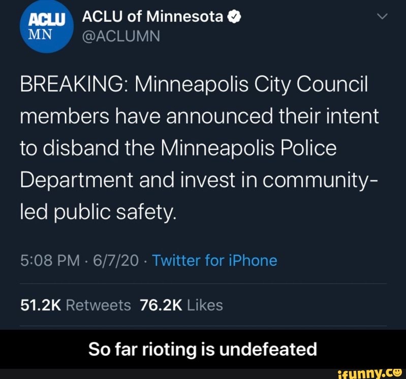 ACLU ACLU of Minnesota y BREAKING: Minneapolis City ...