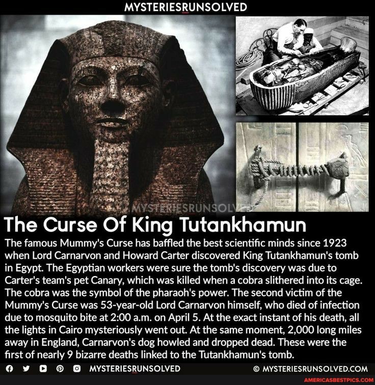 MYSTERIESRUNSOLVED MY The Curse Of King Tutankhamun The famous Mummy's ...