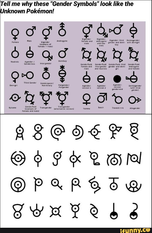Tell me why these "Gender Symbols" look like the Unknown Pokémon!...