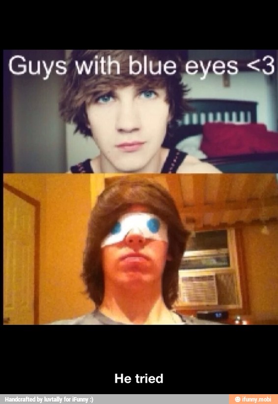 Guys with blue - He tried