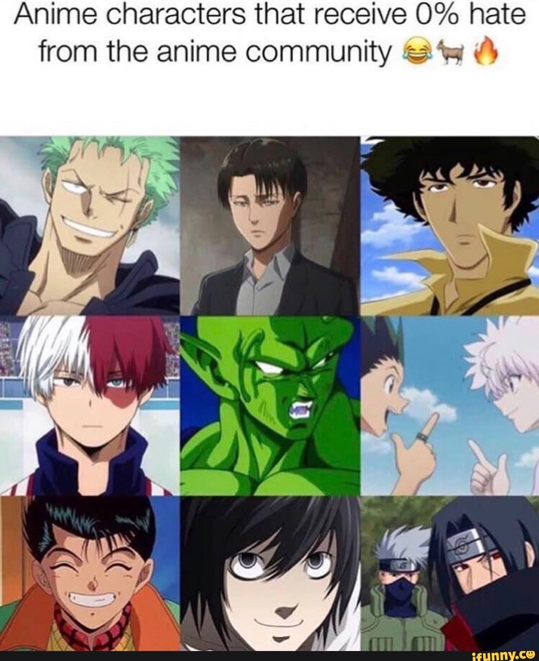 Anime characters that receive 0% hate from the anime community a &: «fª ...