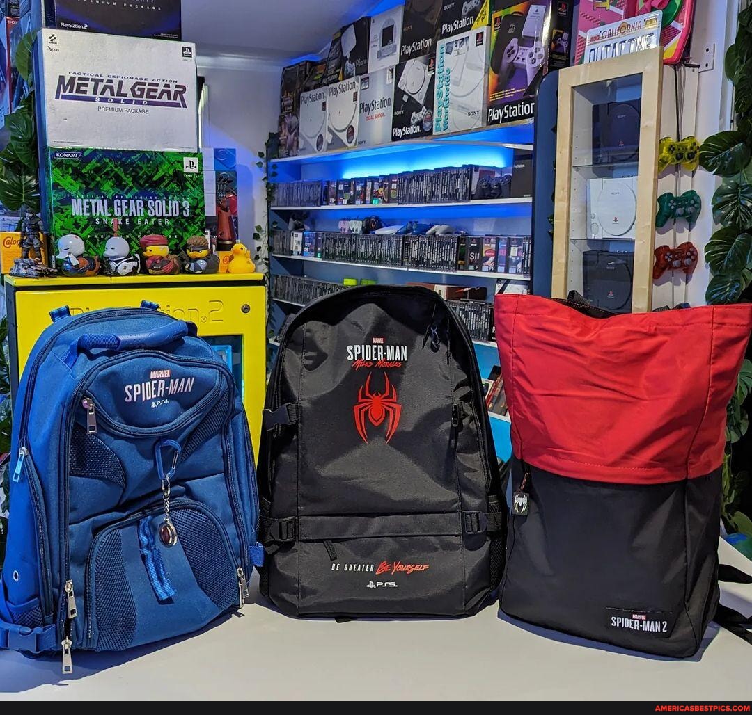 All 3 SpiderMan launch backpacks from PlayStation 🕸️ Released as part