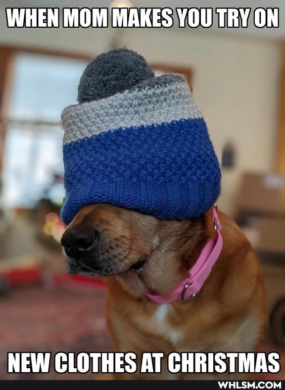 WHEN MOM MAKES YOU TRY ON
NEW CLOTHES AT CHRISTMAS
