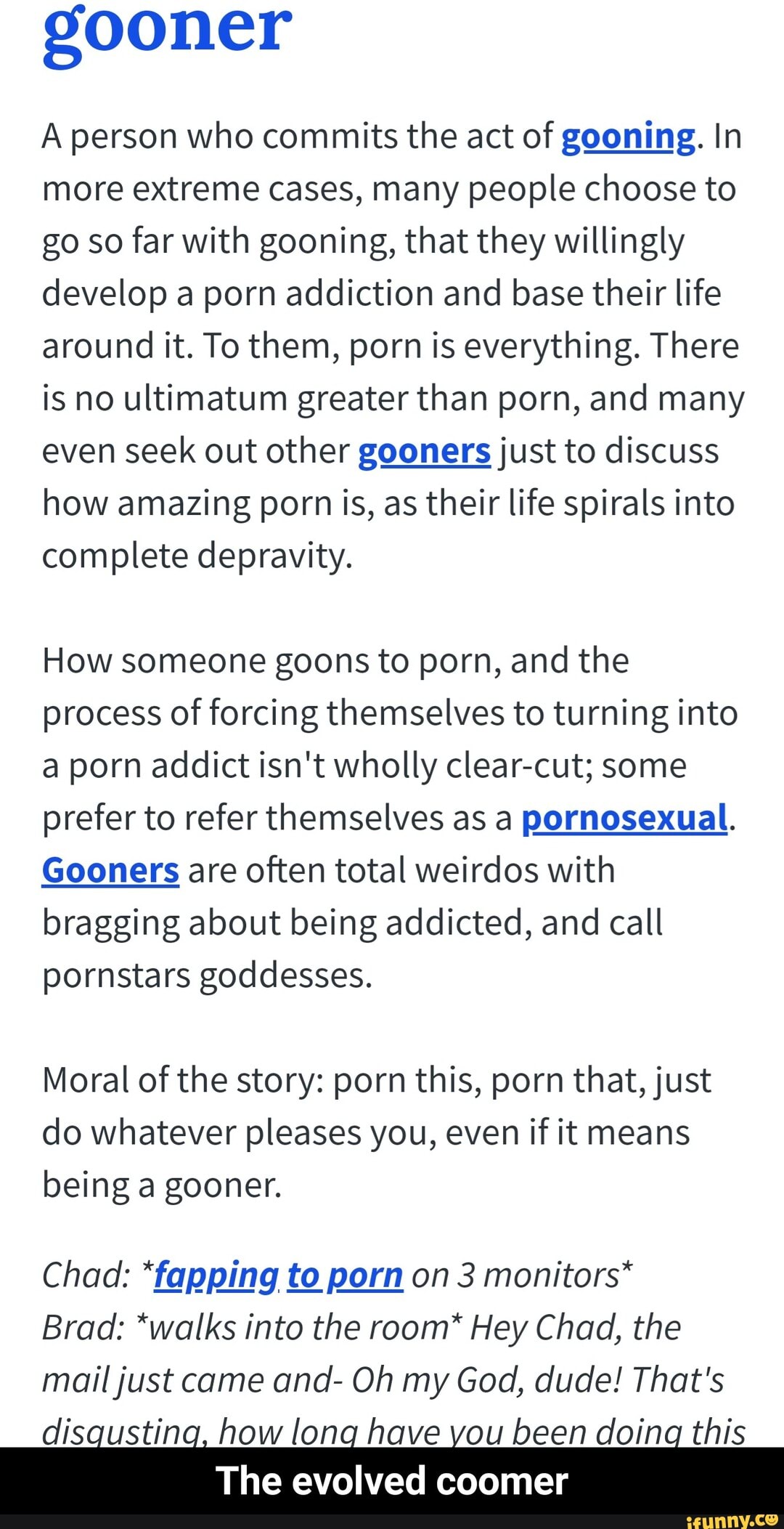 What is goon in porn