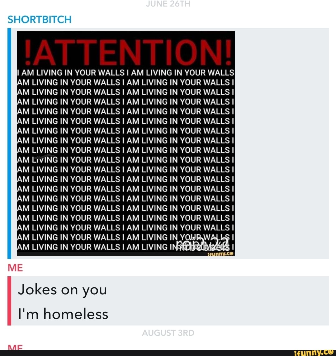 SHORTBITCH AM LIVING IN YOUR WALLS I AM LIVING IN YOUR WALLSI AM LIVING