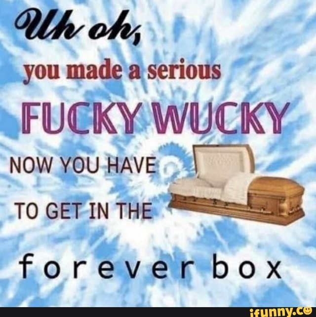 you made a serious
FUEKY WUCKY
NOW YOU
HAVE. Em
TO GETIN THE
forever box