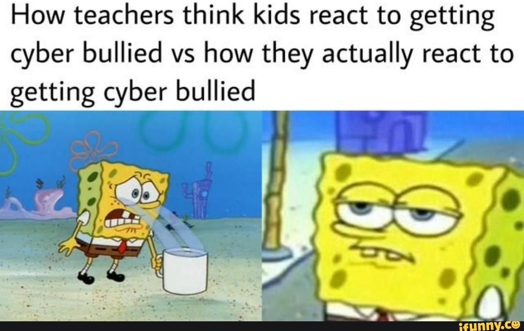 How teachers think kids react to getting cyber bullied vs how they ...