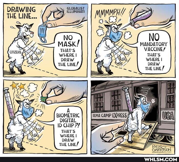 DRAWING THE LINE...
is NO
MANDATORY VACCINEY THAT'S WHERE I DRAW THE LINEY
BIOMETRIC DIGITAL ID CHIP THAT'S WHERE DRAW THE LINE!