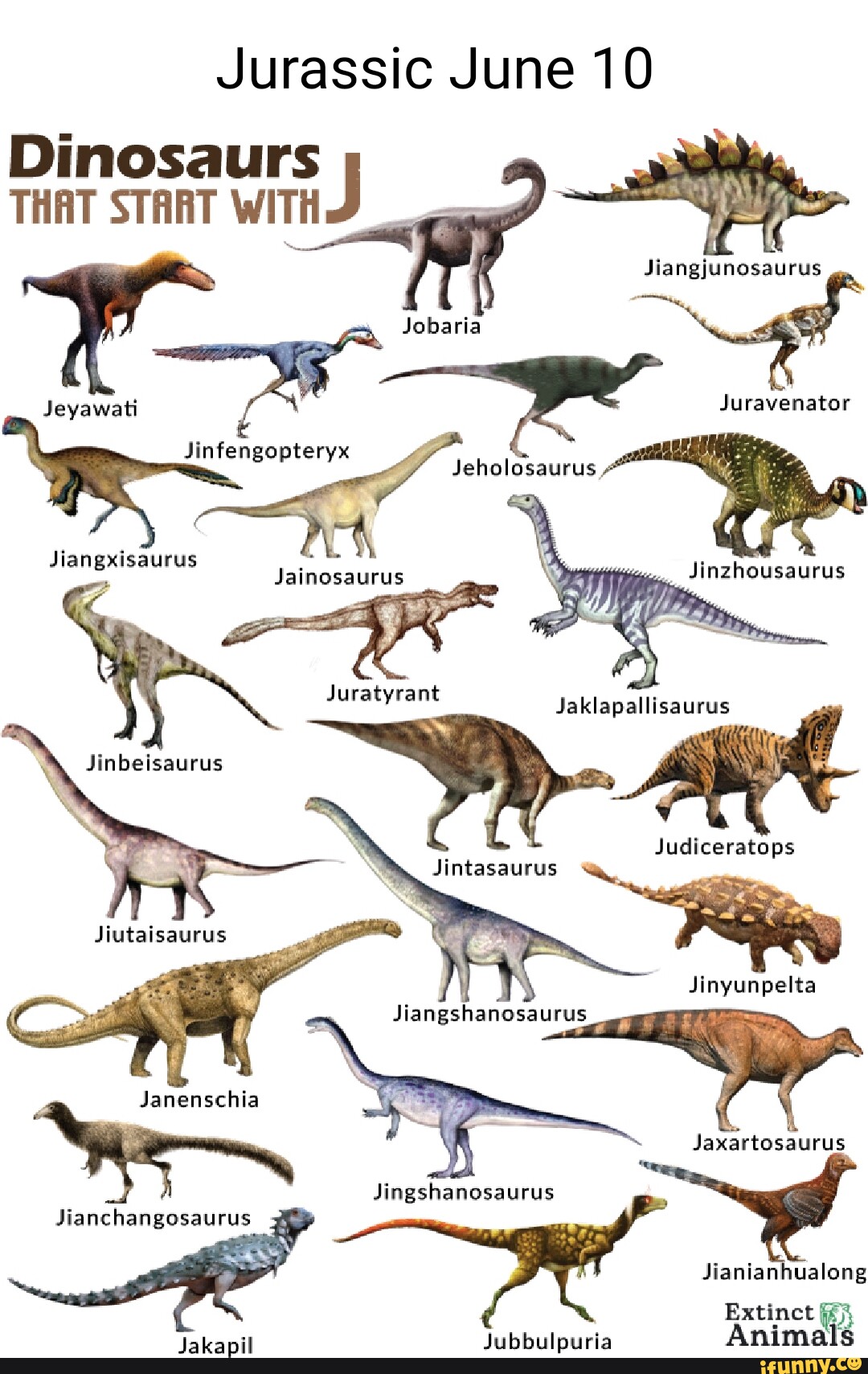 Jurassic June 10 Dinosaurs THAT START WITH _ Juravenator Jainosaurus ...