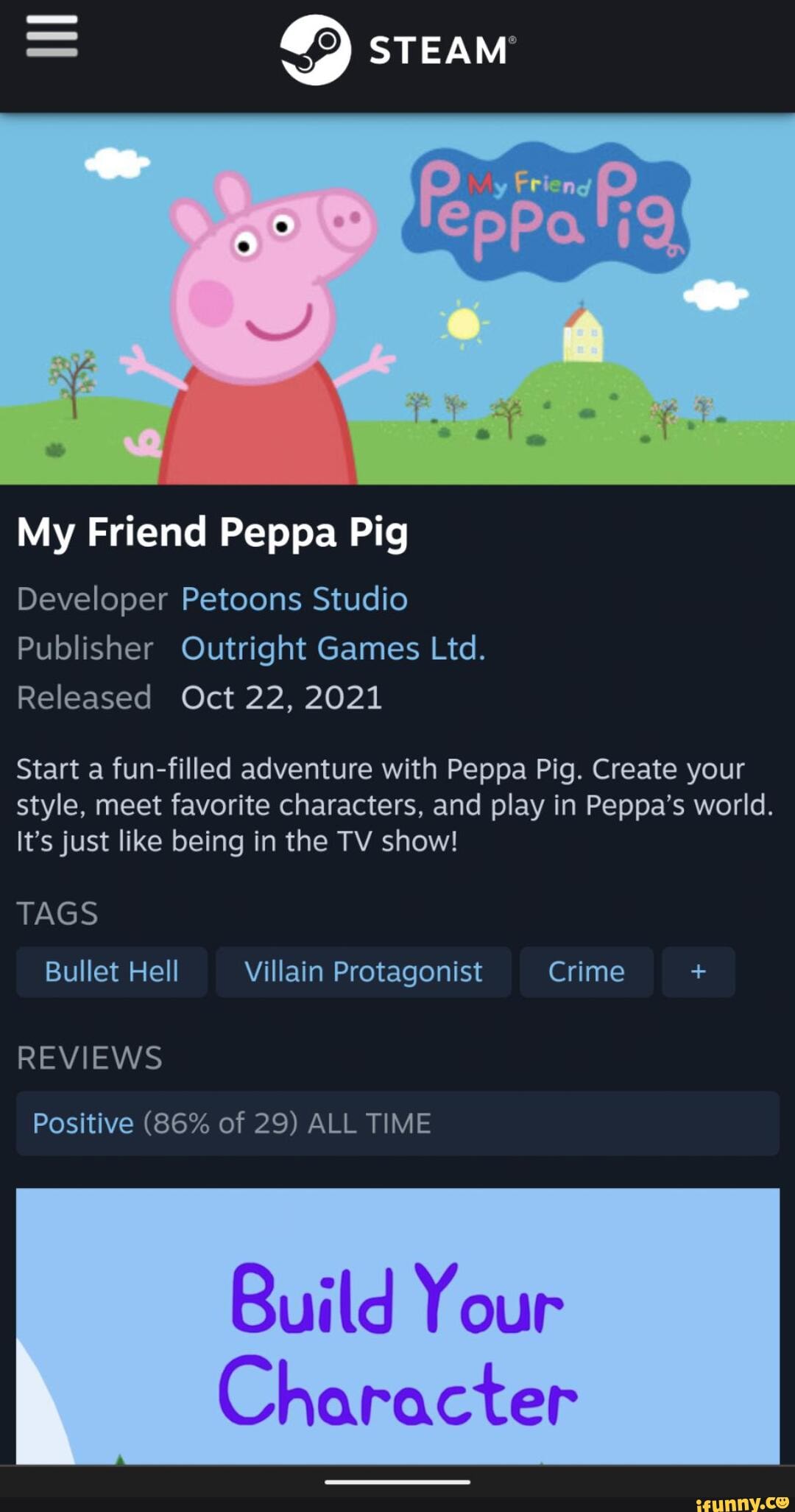 STEAM My Friend Peppa Pig Developer Petoons Studio Publisher Outright