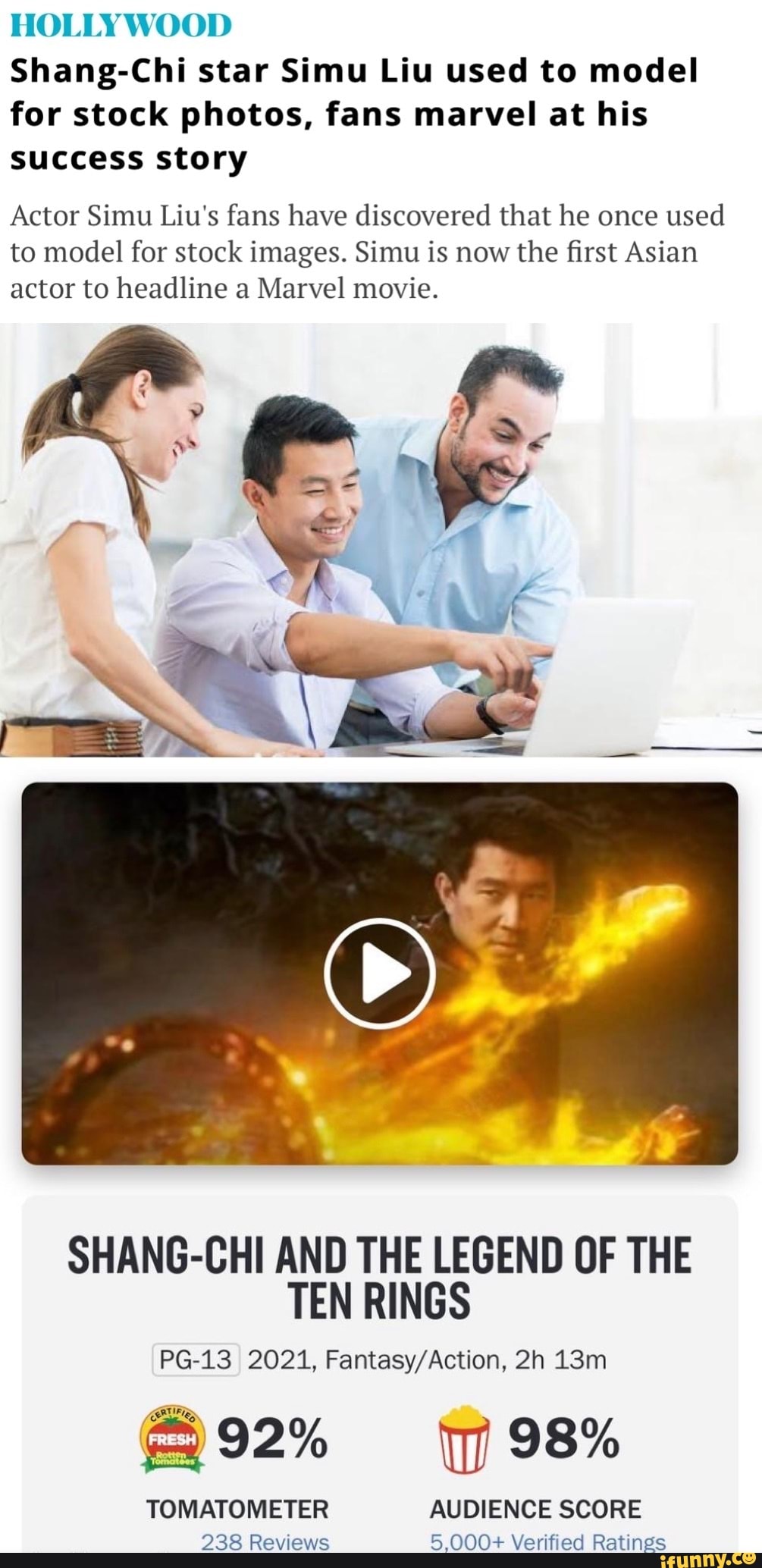 Simu Liu Used To Model For Stock Images