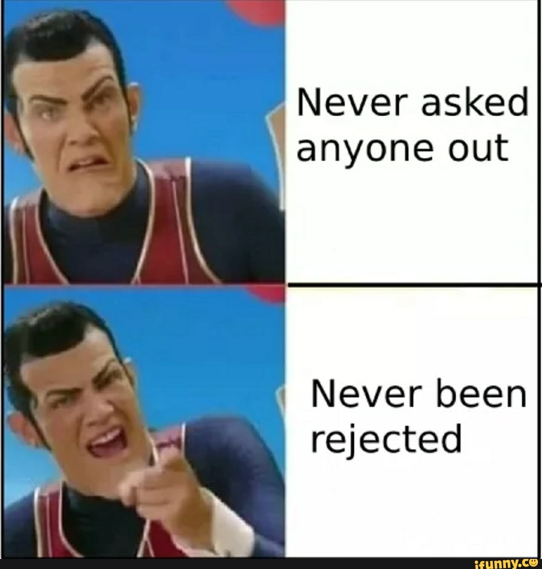 Never asked
anyone out
Never been
rejected