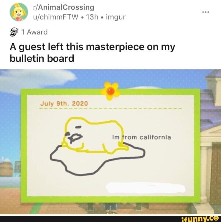A guest left this masterpiece on my
bulletin board