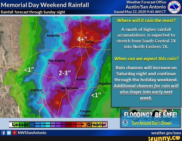 Through night 5 Where will it rain the most? A swath of higher rainfall