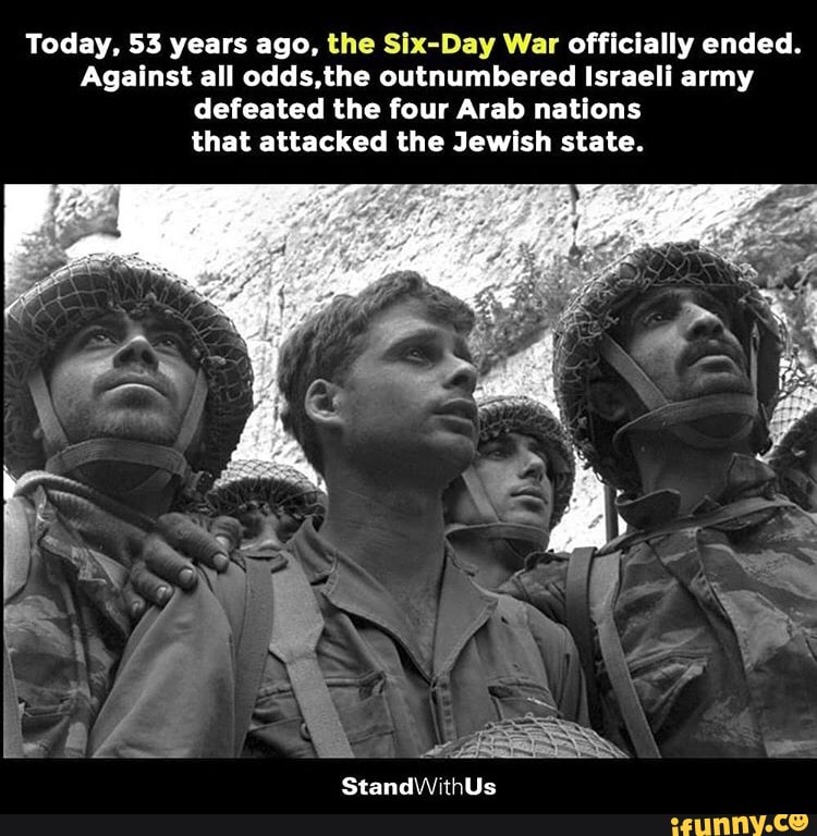 Today, 53 years ago, the Six-Day War officially ended. Against all odds ...