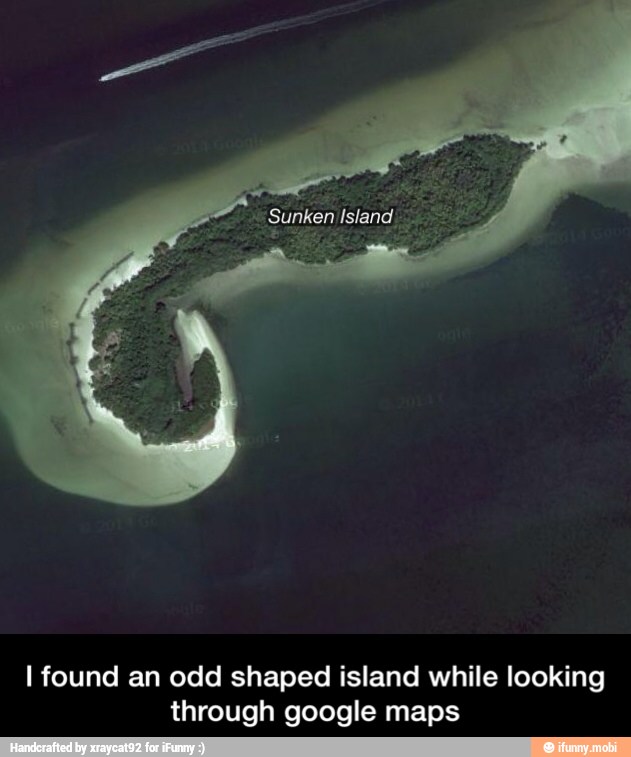 I found an odd shaped island while looking
through google maps - I found an odd shaped island while looking through google maps