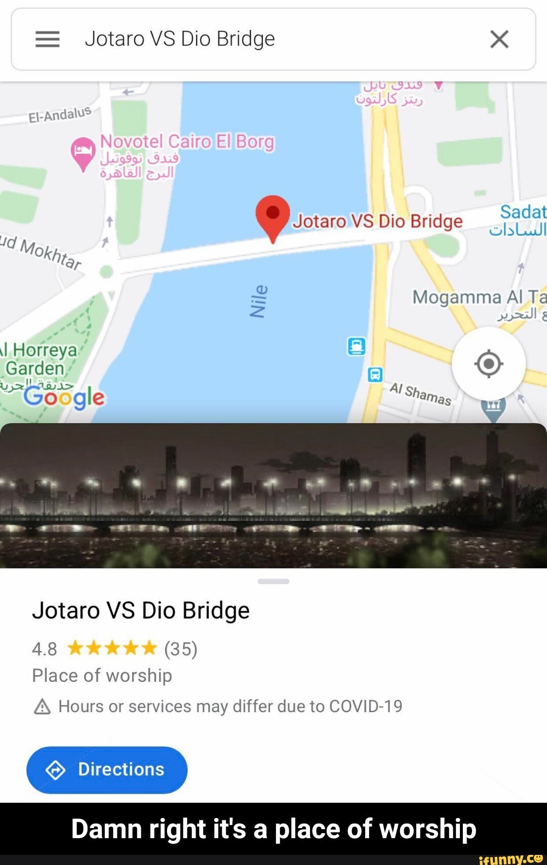 Jotaro VS Dio Bridge X Jotaro VS Dio Bridge Place of worship 43 Hours.