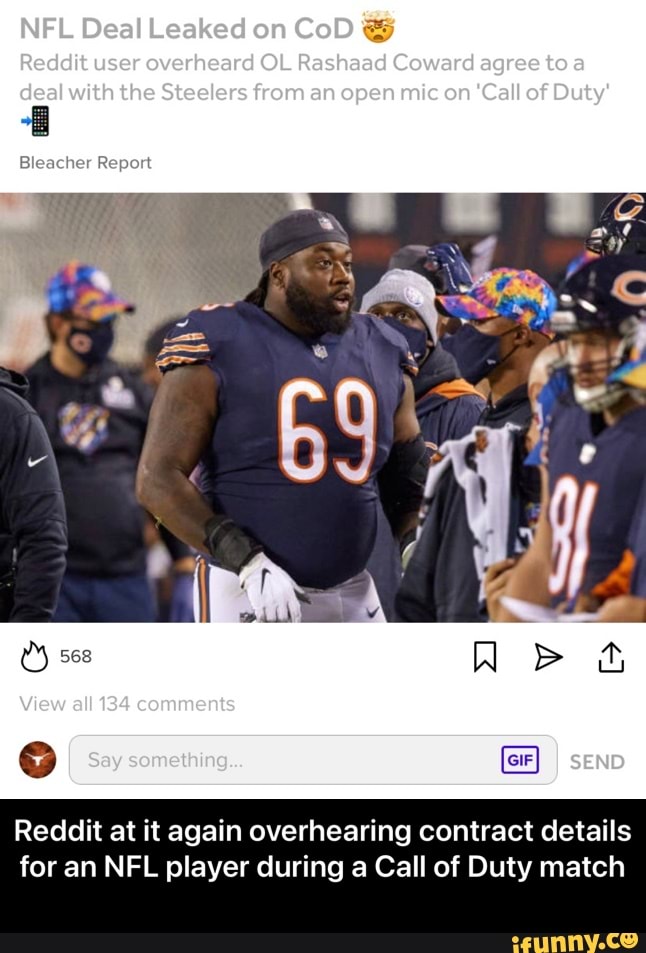 Rashaad Coward contract: 'Call of Duty'-playing Reddit user gets first word  on ex-Bear's new deal - Chicago Sun-Times