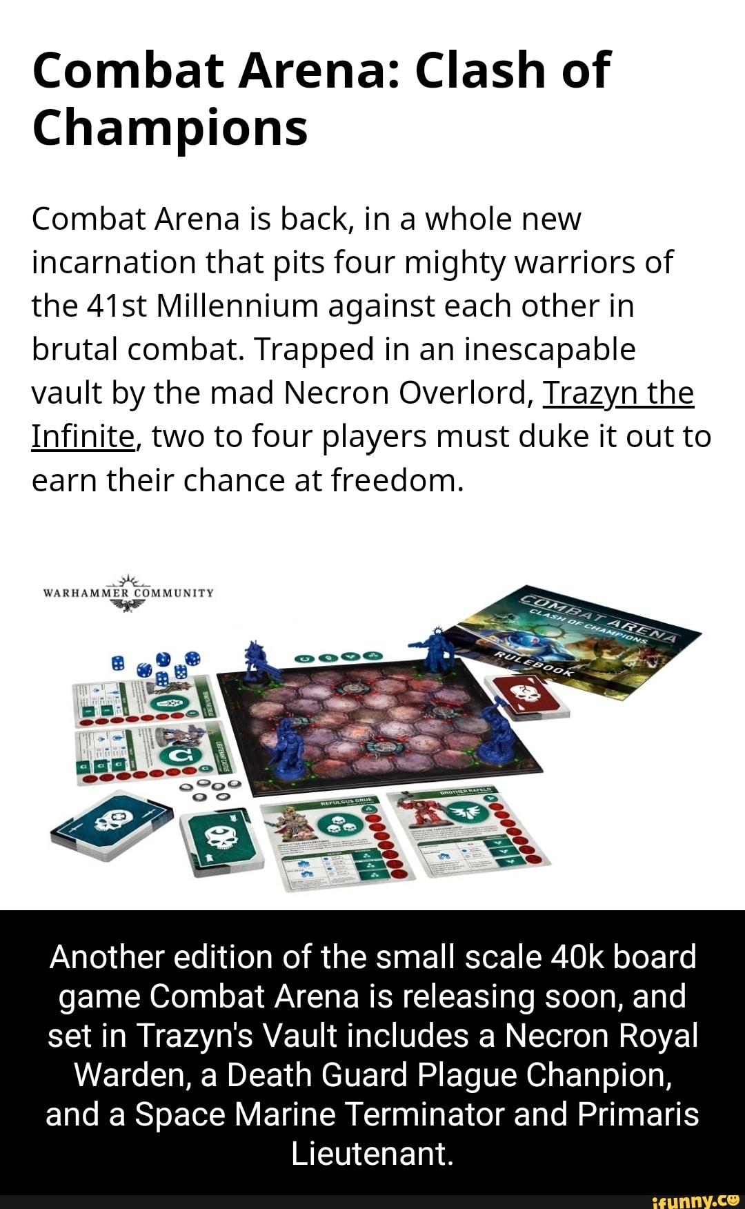 Combat Arena Clash of Champions Combat Arena is back, in a whole new