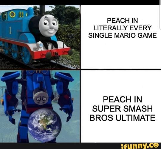 PEACH IN
LITERALLY EVERY
SINGLE MARIO GAME
PEACH IN
SUPER SMASH
BROS ULTIMATE
