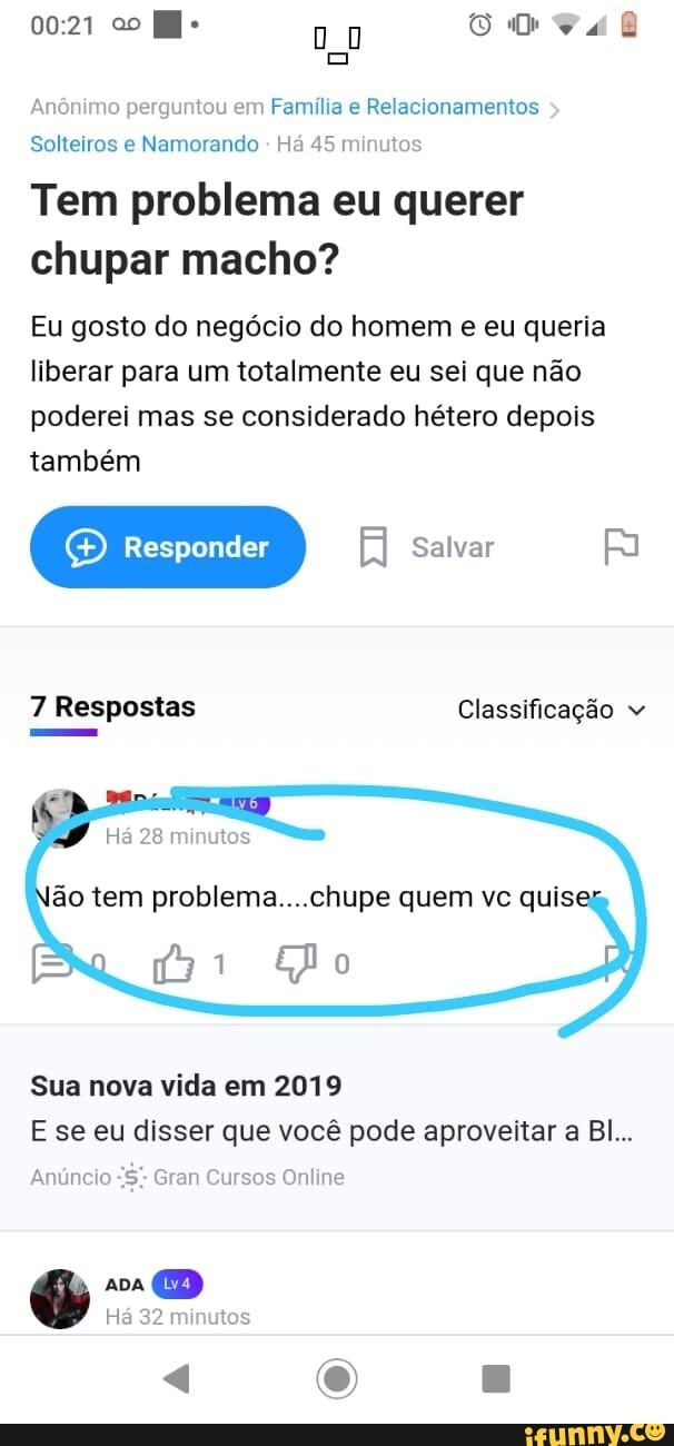 I Tem problema eu querer
chupar macho?
Eu gosto do negócio do homem e eu queria
liberar para um totalmente eu sei que não
poderei mas se considerado hétero depois
também
E se eu disser que você pode aproveitar a BI...