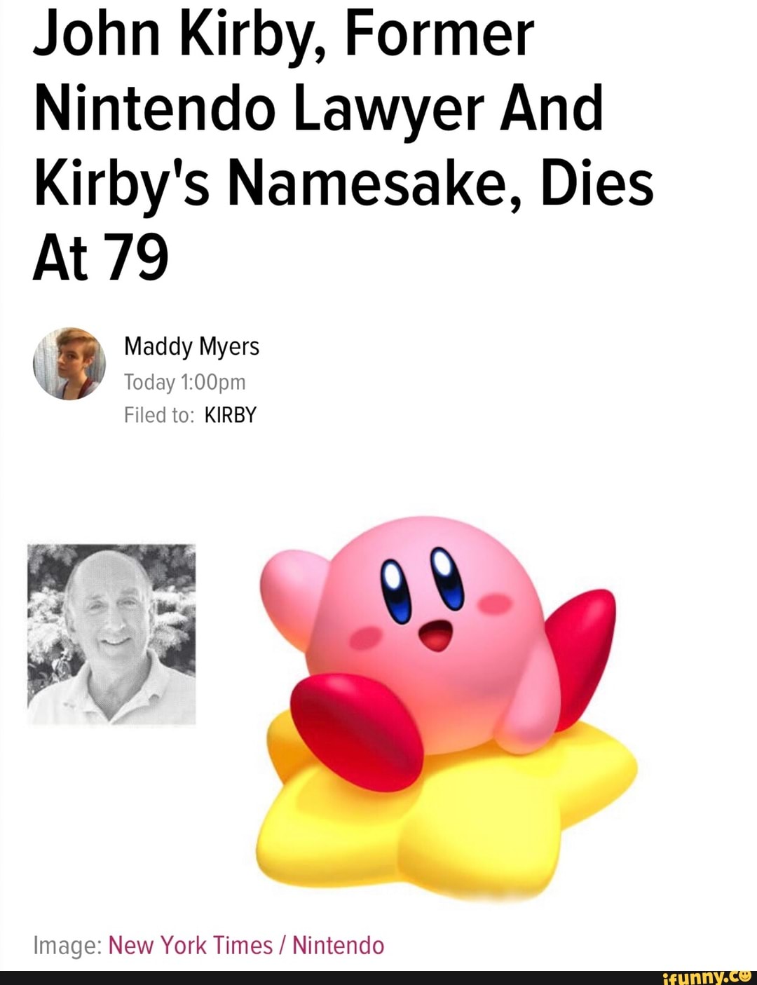 Former Nintendo lawyer and Kirby namesake John Kirby dies