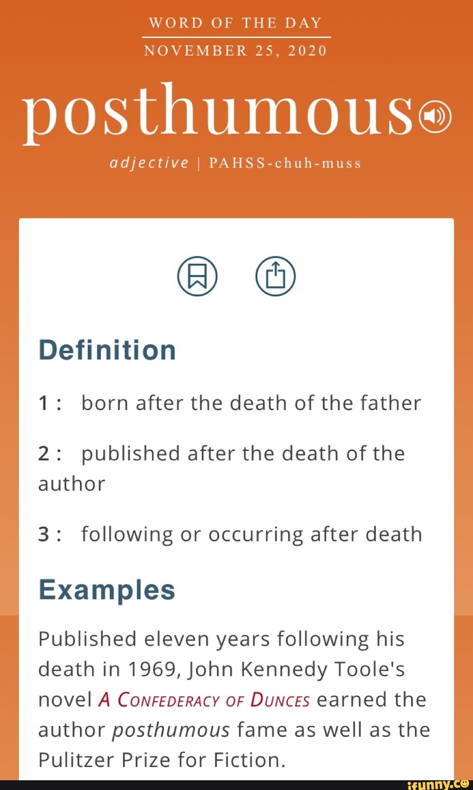 Posthumous Definition