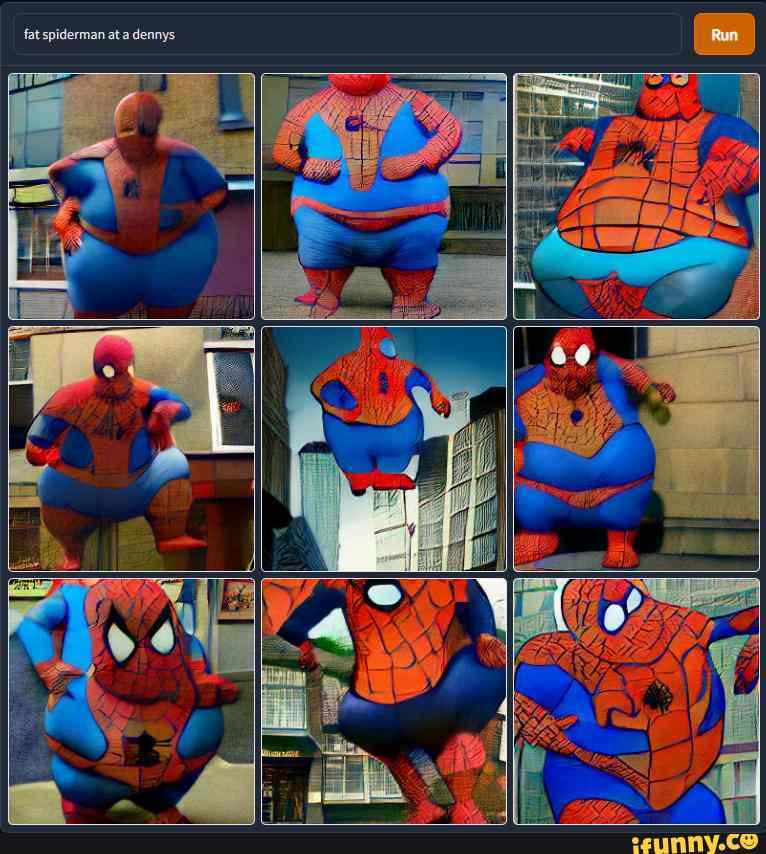 Fat spiderman at a dennys iFunny