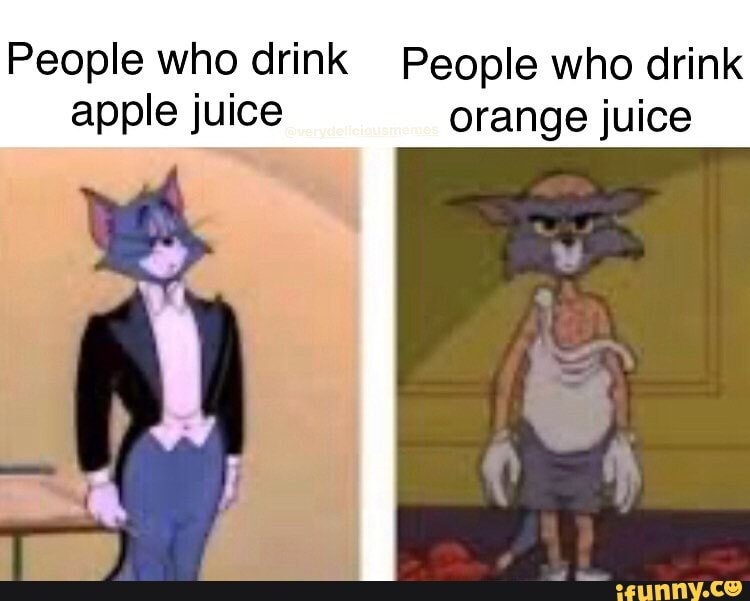 People who drink People who drink apple juice orange juice