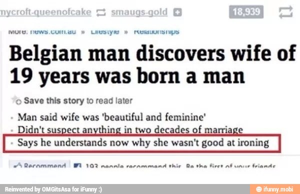 Belgian Man Discovers Wife Of 19 Years Was Born A Man Save This Story